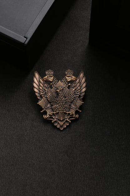 Antique Gold Brass Duo Phoenix Brooch
