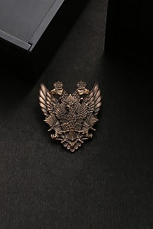 Antique Gold Brass Duo Phoenix Brooch