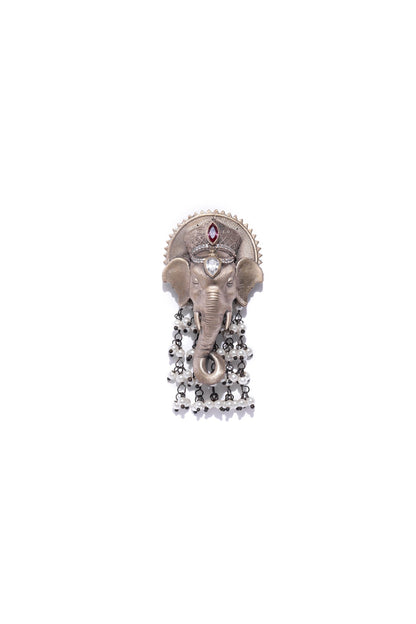 Antique Gold Handcrafted Ganesha Brooch