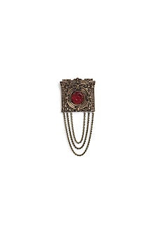 Antique Gold Brooch With Glass Stone