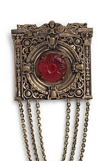 Antique Gold Brooch With Glass Stone