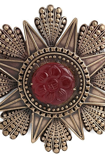 Antique Gold Brooch In Brass