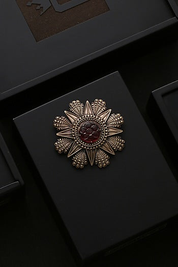 Antique Gold Brooch In Brass
