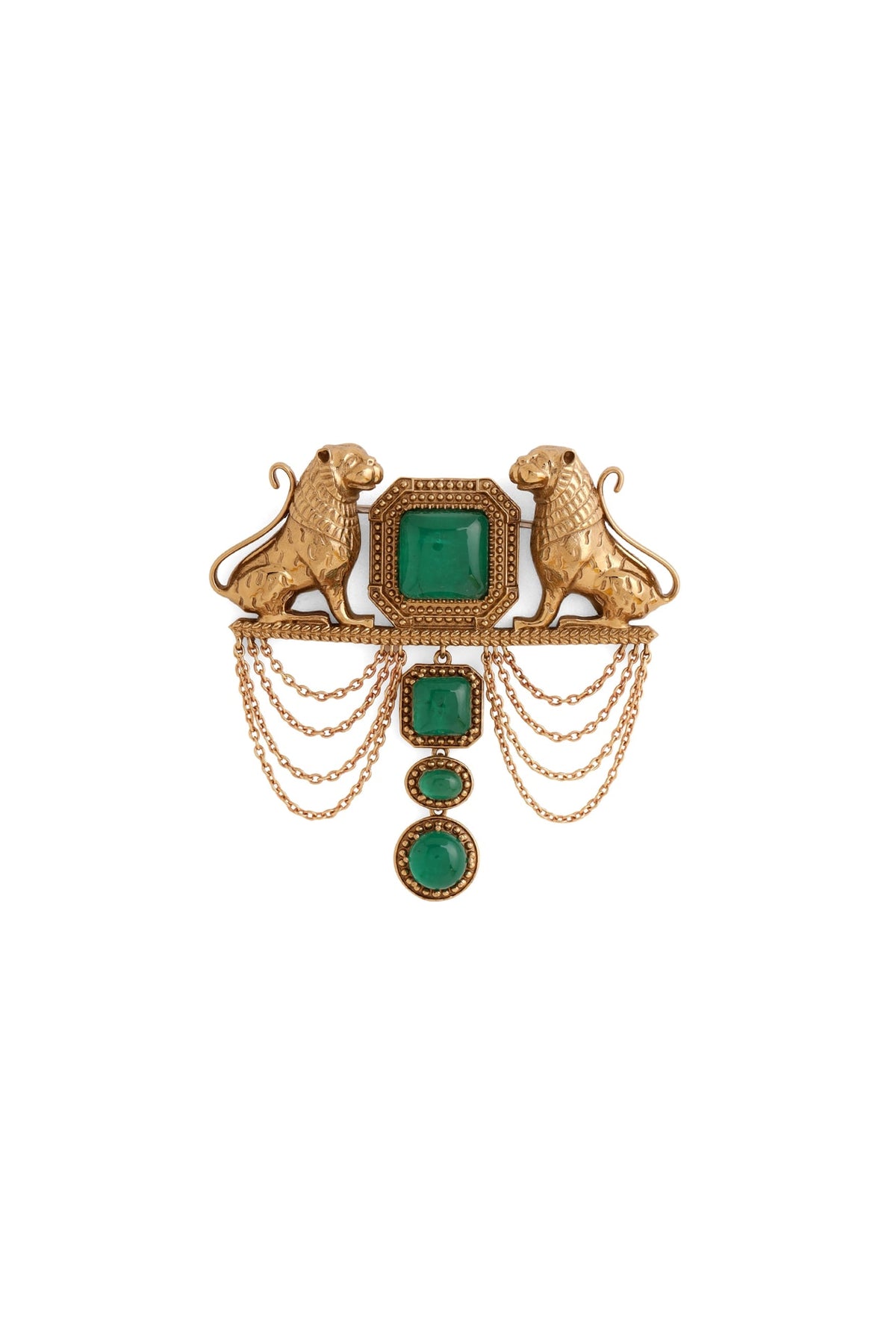 Gold Brass Brooch