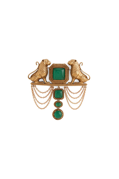 Gold Brass Brooch