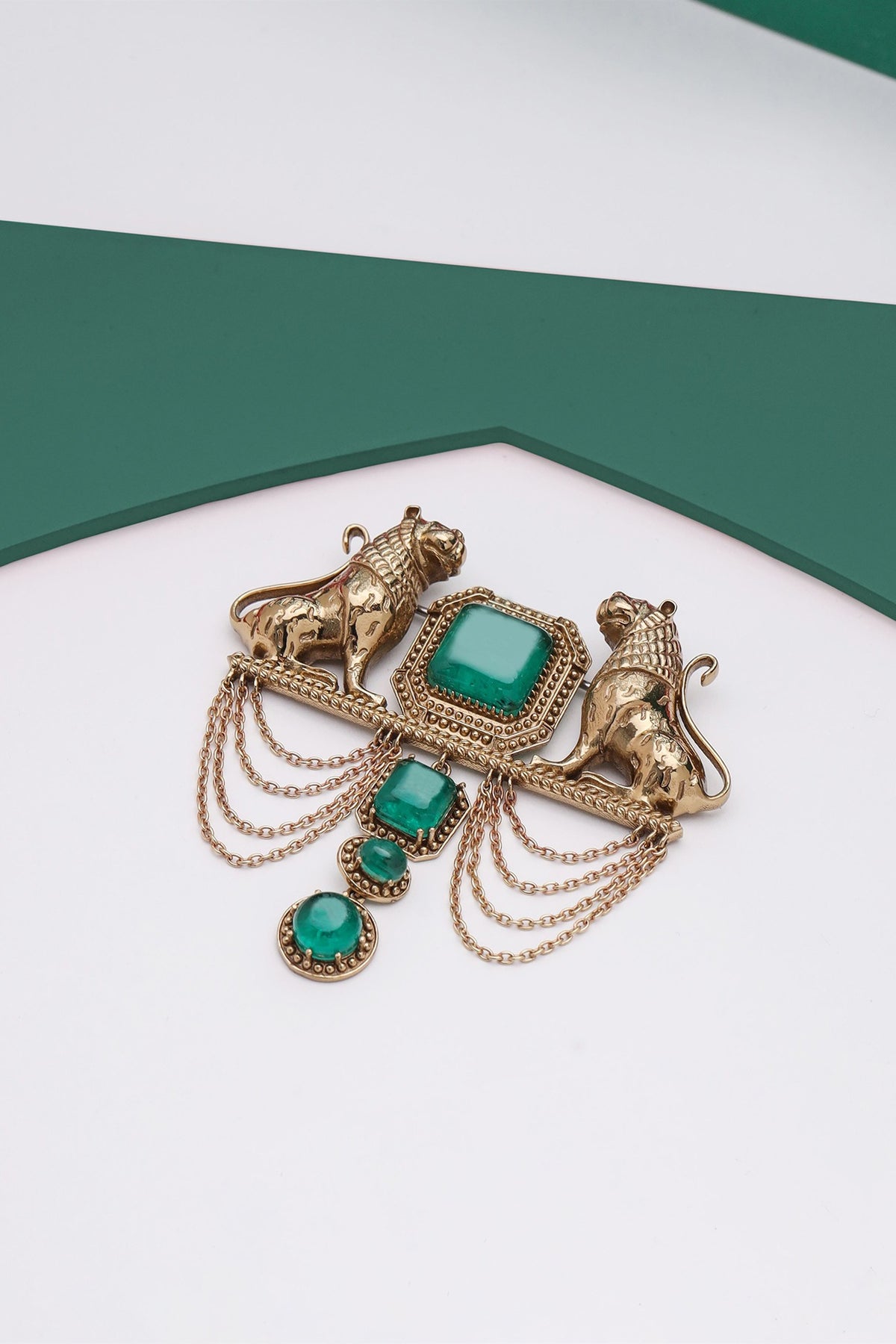 Gold Brass Brooch
