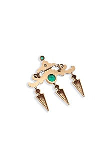 Gold Glass Stone Brass Brooch