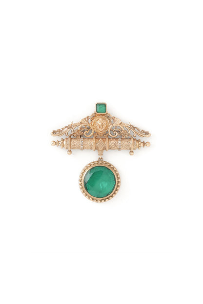 Gold Brass Brooch