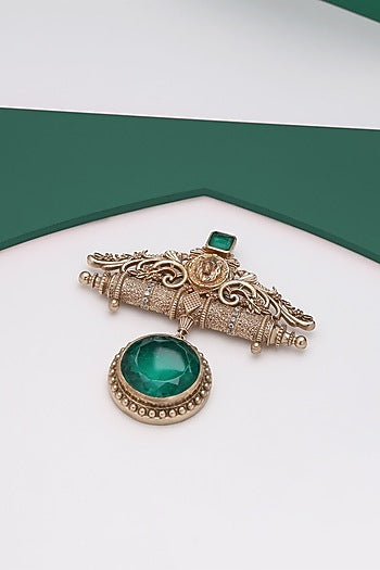 Gold Brass Brooch