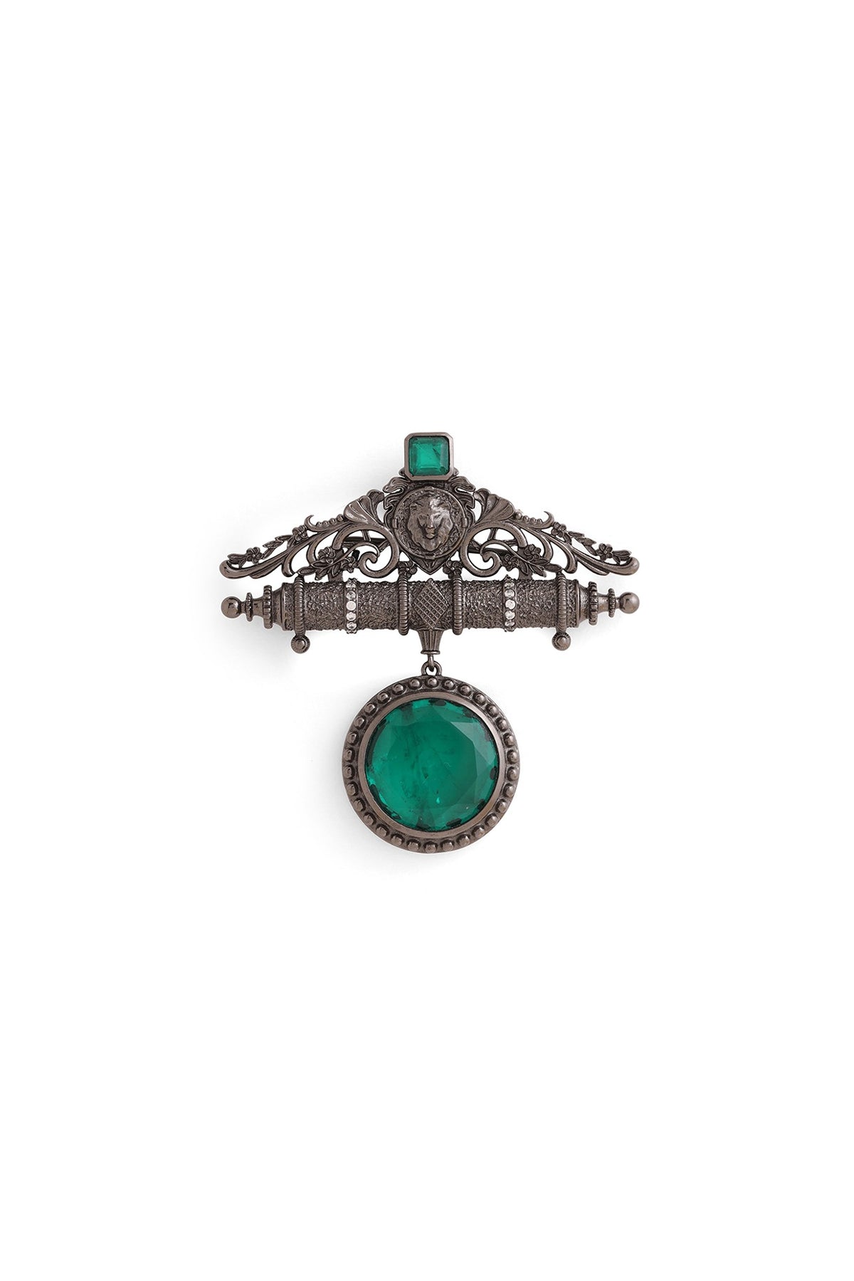 Grey Brass Brooch