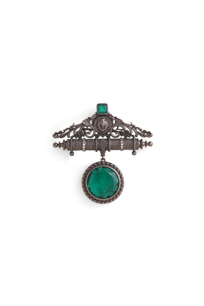 Grey Brass Brooch