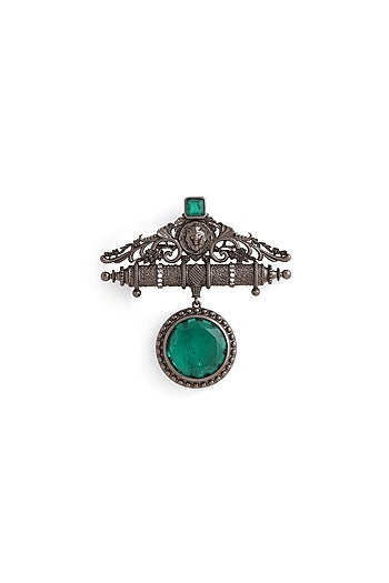Grey Brass Brooch