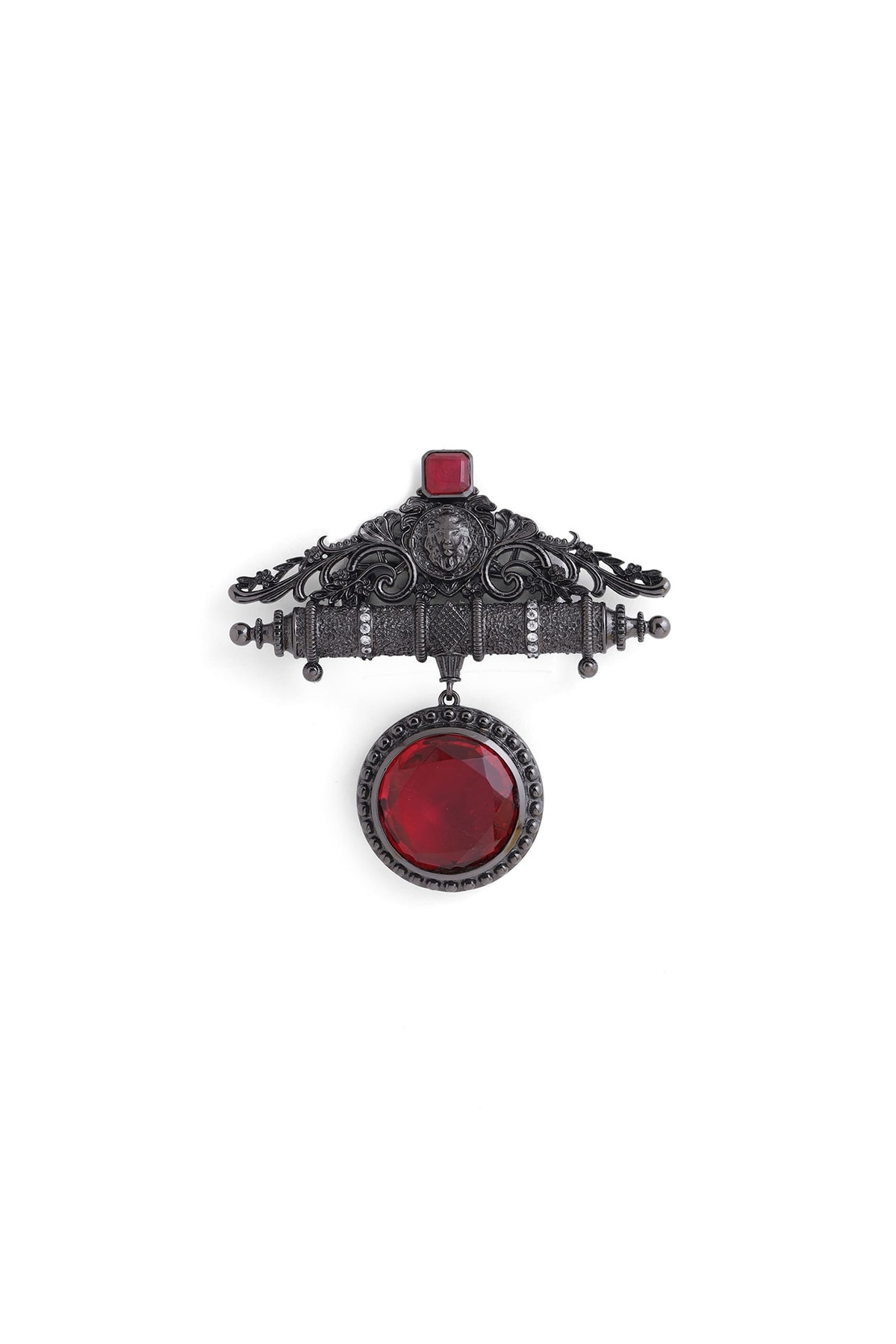 Grey Brass Brooch