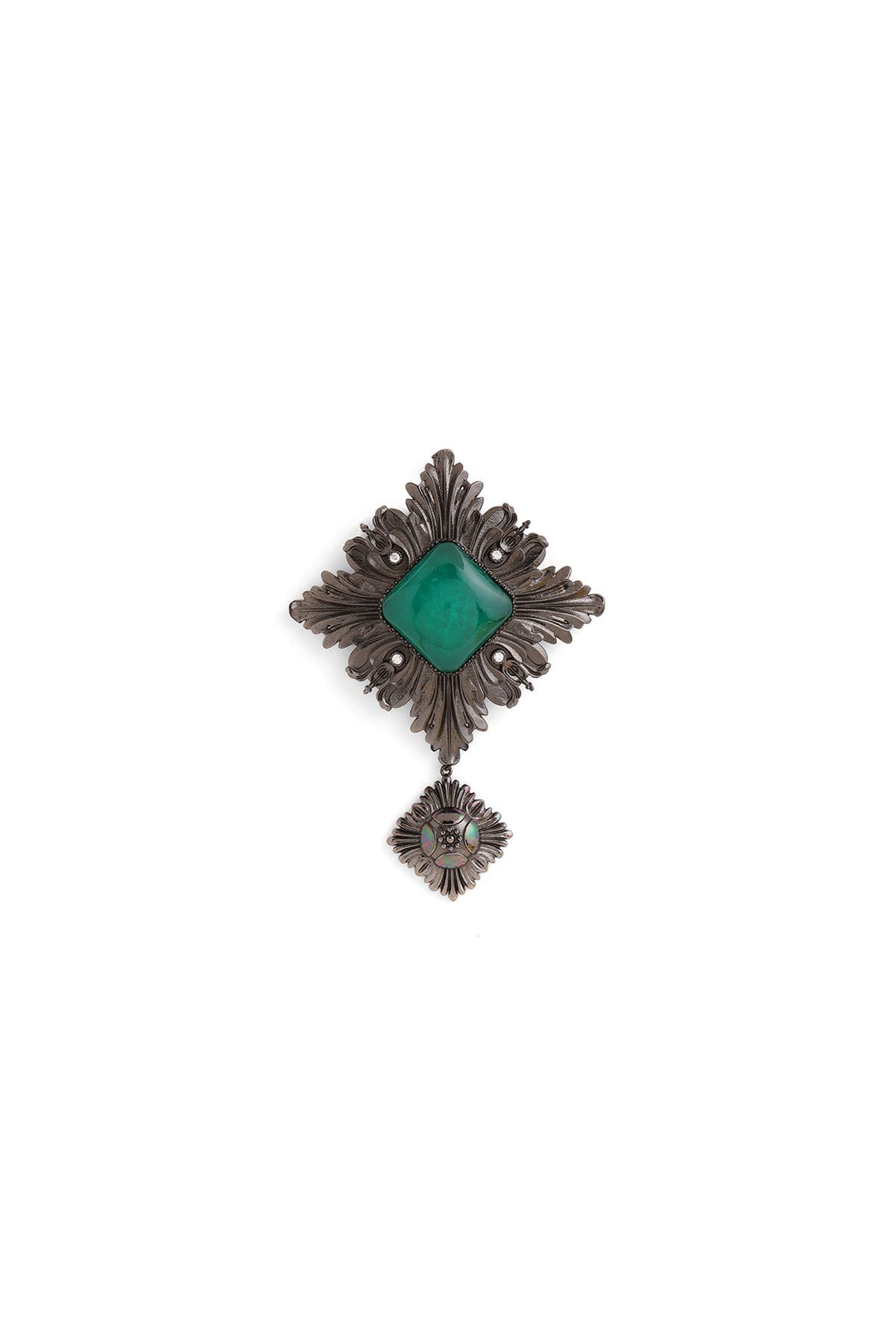 Grey Brass Brooch