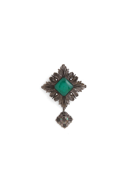 Grey Brass Brooch