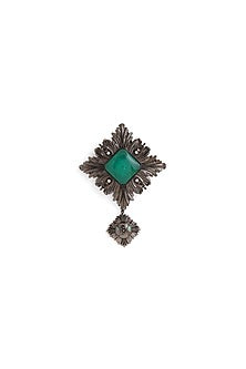 Grey Brass Brooch