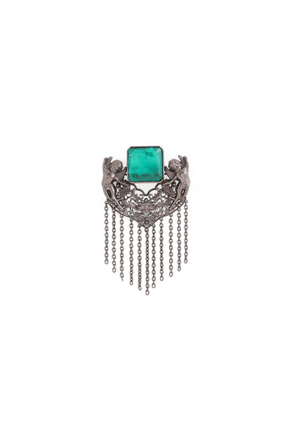 Grey Brass Brooch