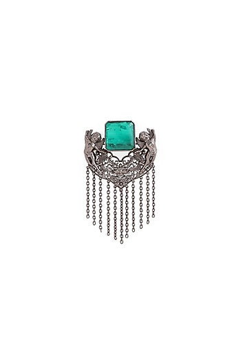Grey Brass Brooch