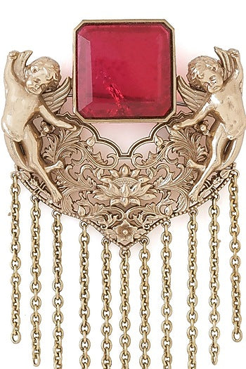 Gold Brass Brooch