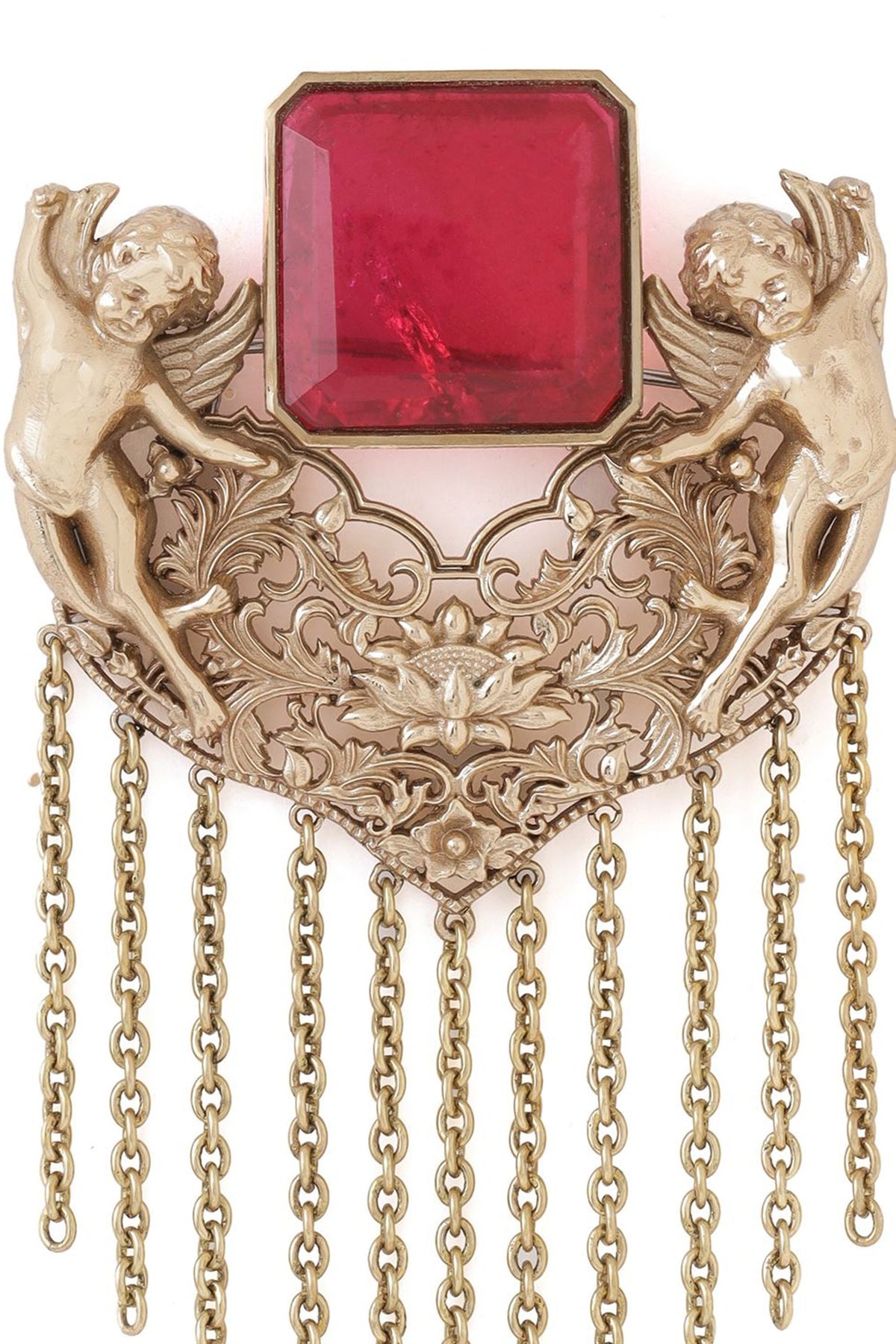 Gold Brass Brooch