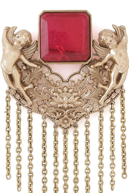 Gold Brass Brooch