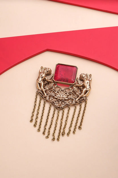 Gold Brass Brooch