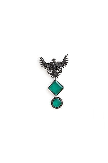 Grey Brass Phoenix Brooch
