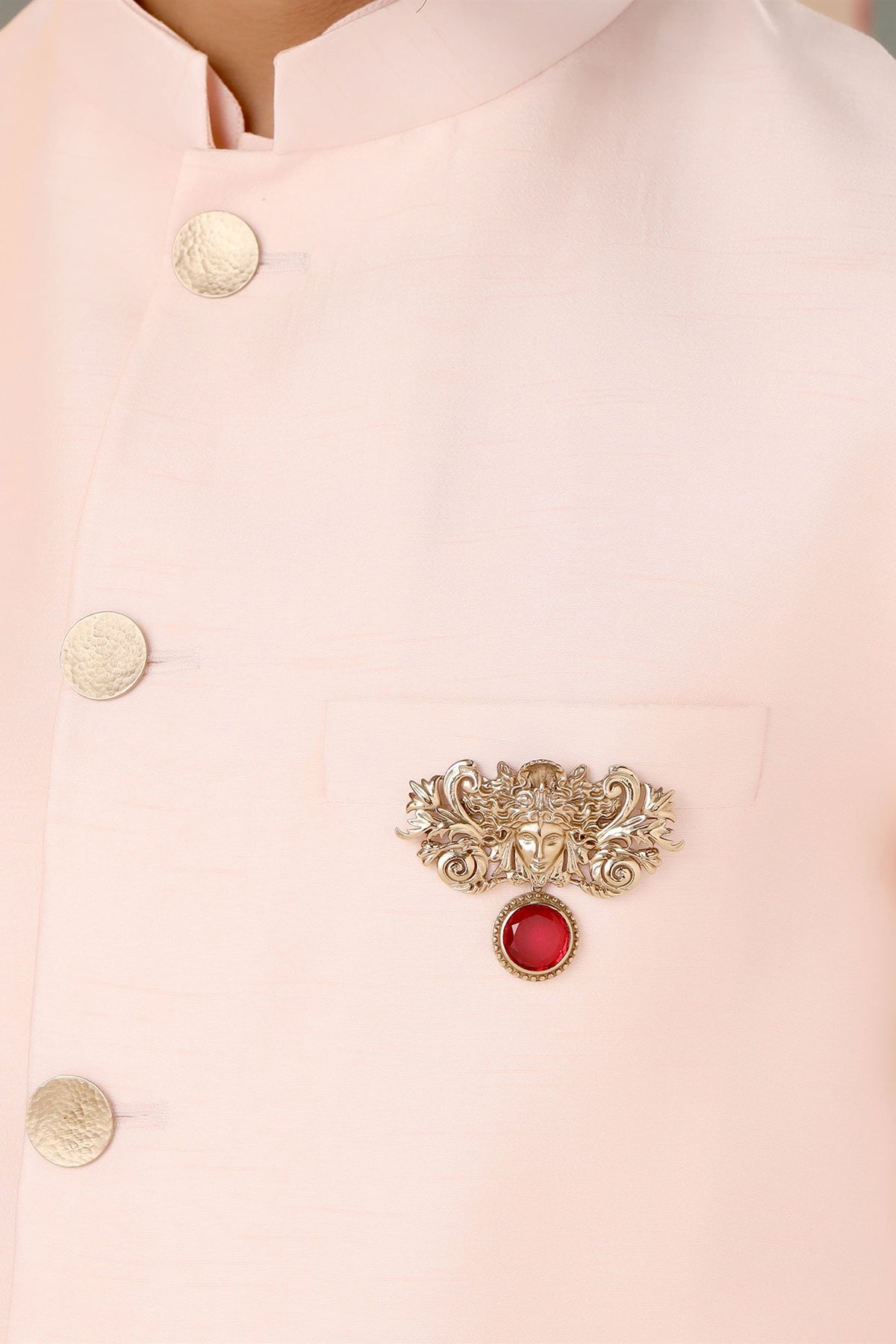 Gold Brass Medusa Brooch