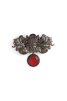 Grey Brass Medusa Brooch