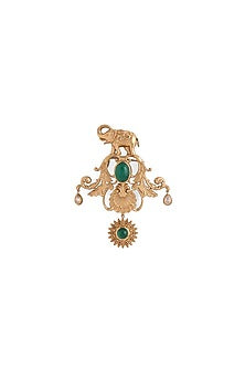 Gold Brass Elephant Brooch