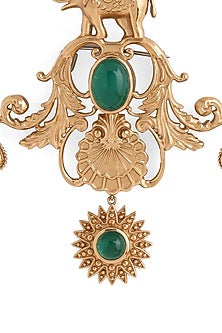 Gold Brass Elephant Brooch