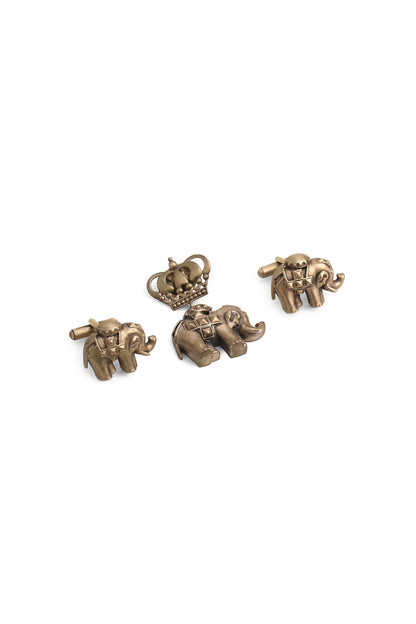 Antique Gold Elephant Cufflinks With Brooch