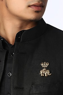 Antique Gold Elephant Cufflinks With Brooch