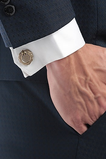 Antique Gold Thrones Cufflinks With Brooch