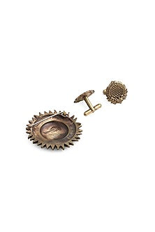 Antique Gold Thrones Cufflinks With Brooch