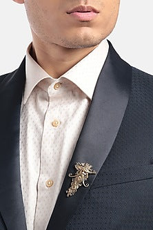 Antique Gold Cufflinks With Brooch