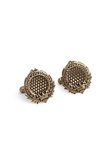 Antique Gold Throne Cufflinks With Brooch