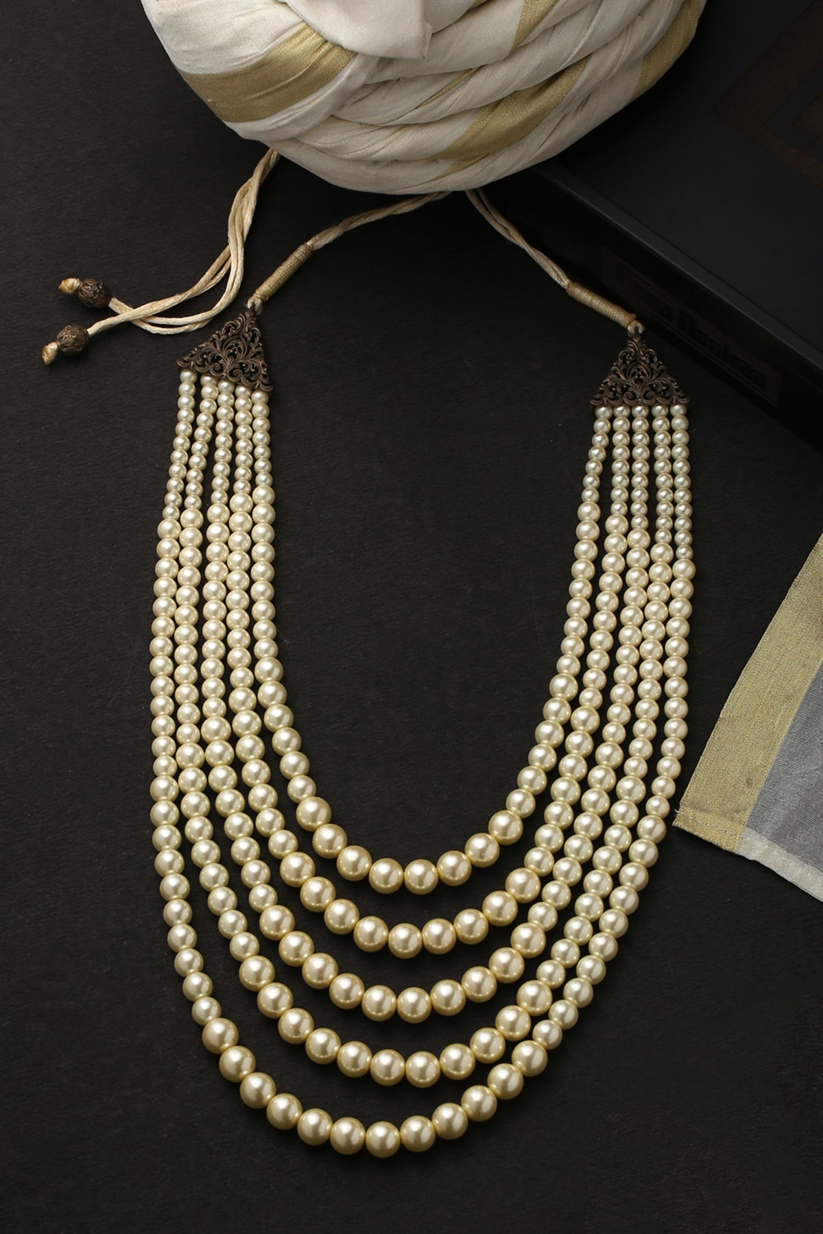Gold Plated Rose Quartz Pendant Mala