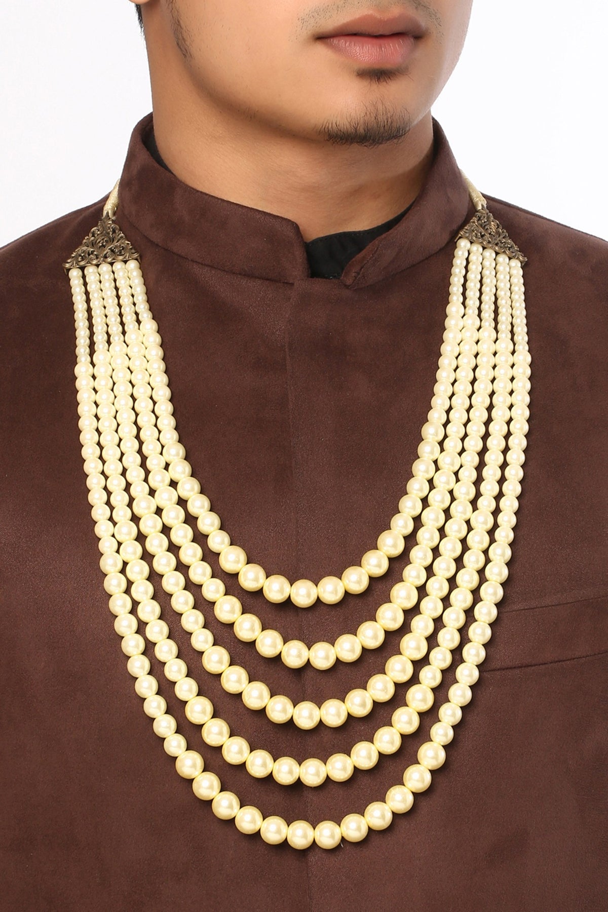 Gold Plated Rose Quartz Pendant Mala