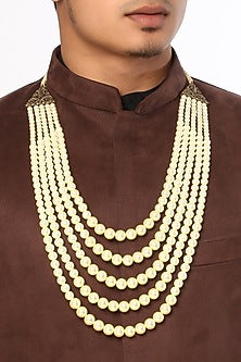 Gold Plated Rose Quartz Pendant Mala