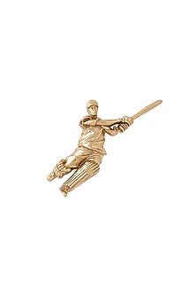Gold Brass MS Dhoni Brooch
