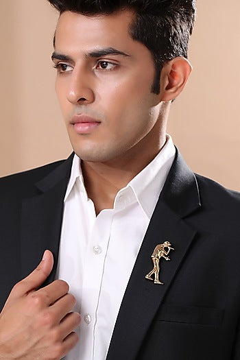 Gold Brass Brooch