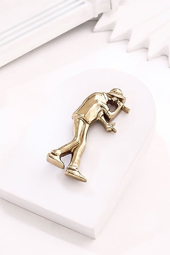 Gold Brass Brooch