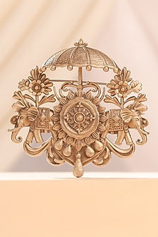 Oxidised Antique Gold Majestic Elephant Brooch