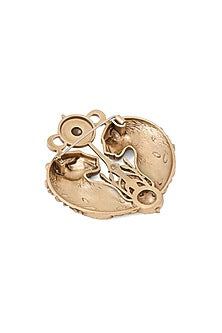 Oxidised Antique Gold Panther Emblem Brooch