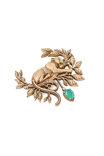 Oxidised Antique Gold Majestic Panther Power Brooch