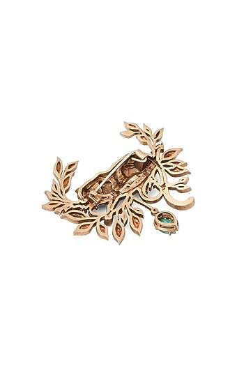 Oxidised Antique Gold Majestic Panther Power Brooch
