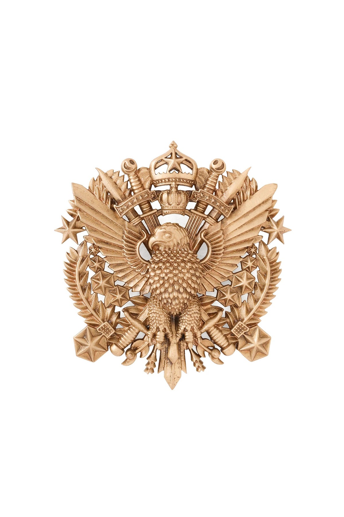 Oxidised Antique Gold Imperial Eagle Emblem Brooch