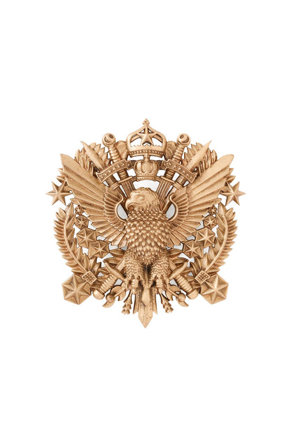 Oxidised Antique Gold Imperial Eagle Emblem Brooch