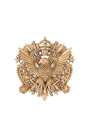 Oxidised Antique Gold Imperial Eagle Emblem Brooch